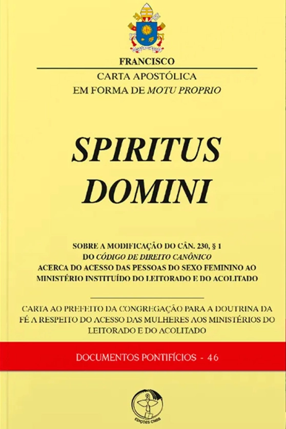 Produto Spiritus Domini - Carta Apost&oacute;lica em forma de Motu Proprio - Documentos Pontif&iacute;cios 46