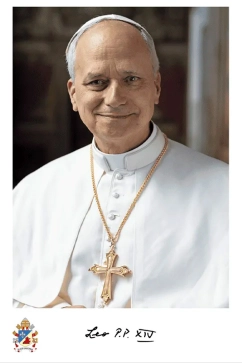 Produto - Papa Le&atilde;o XIV - Estampa tamanho grande 29,5 x 42 cm - Modelo 1